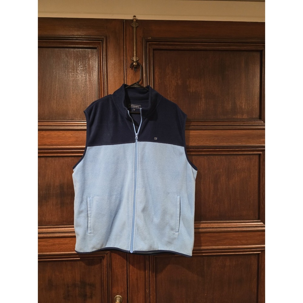 Crown & Ivy Navy Blue Light Blue Fleece Vest XL